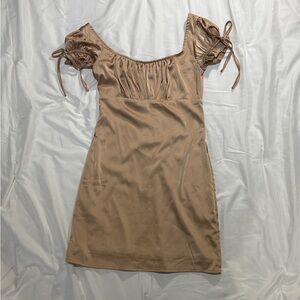 Vintage Fashion Nova champagne bodycon satin mini dress